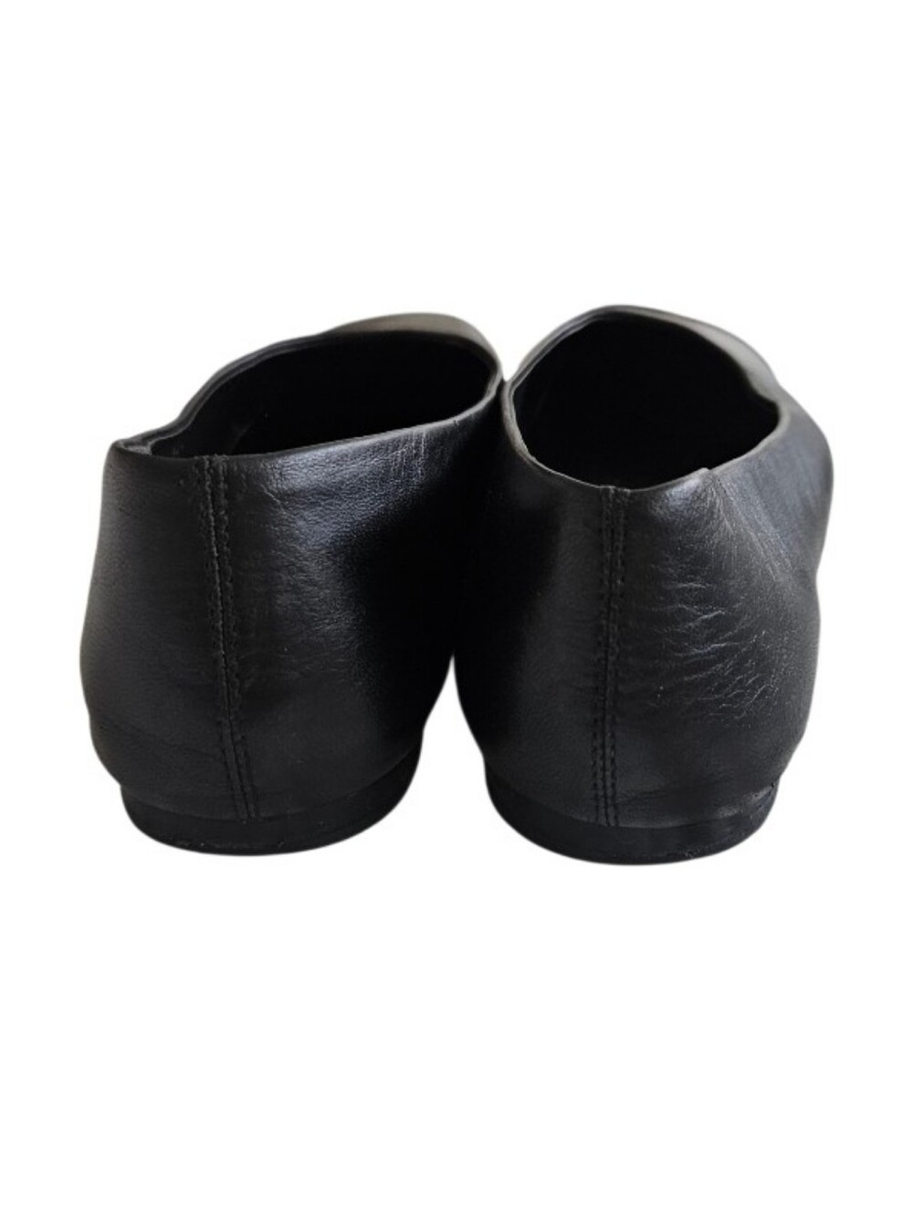 Vince Black Square-Toe Leather Ballet Flats - Picture 5 of 7